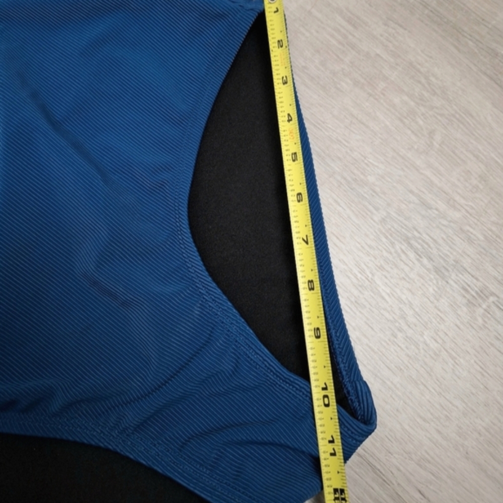 Kona Sol Target Teal Blue Mid Zip Padded One-Piece Swimsuit Swimwear Beach Coast - Picture 13 of 15